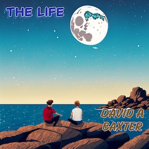 Couple on the beach in moonlight